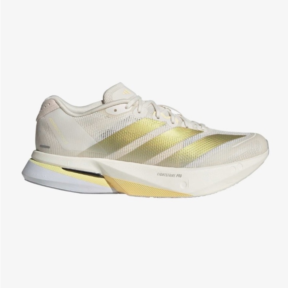 adidas Women’s Adisero Boston 13 Running Shoe — Cream/Gold